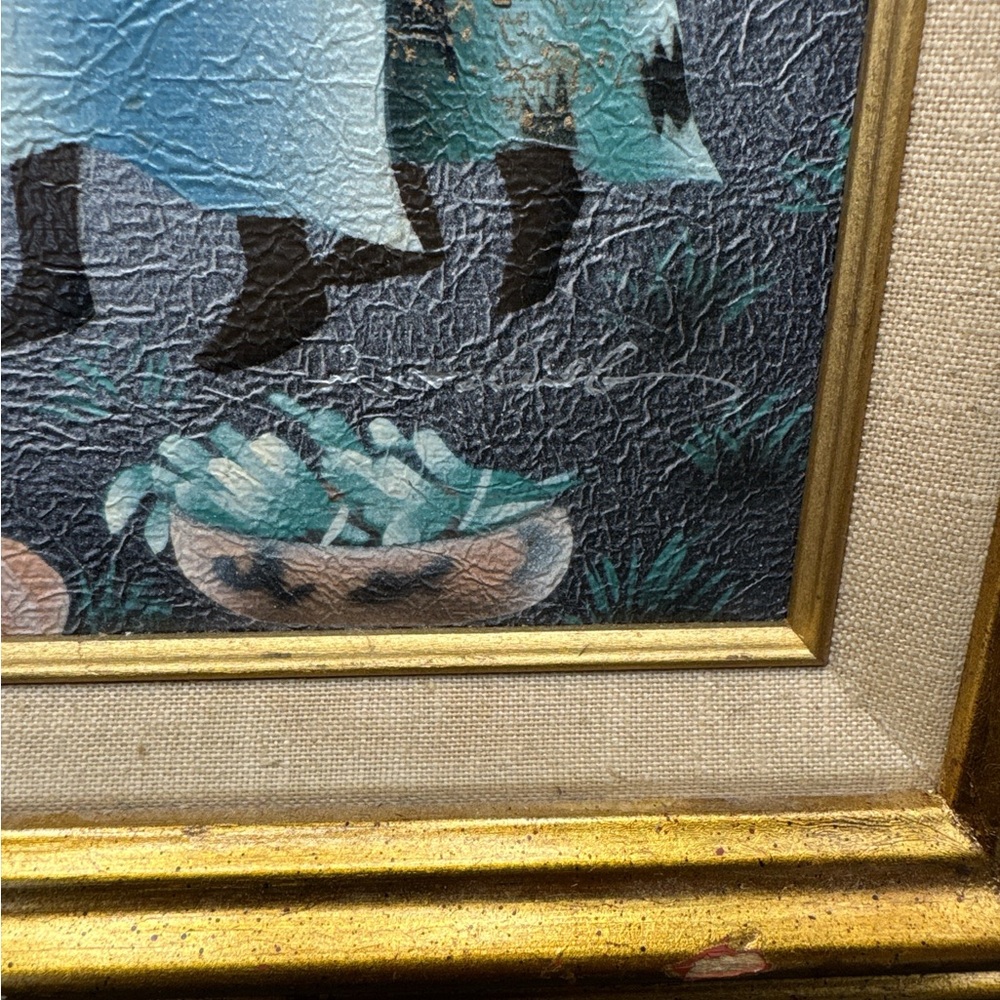 Vintage Black Americana Haitian Framed Art Print 12.5x15” - Picture 2 of 7